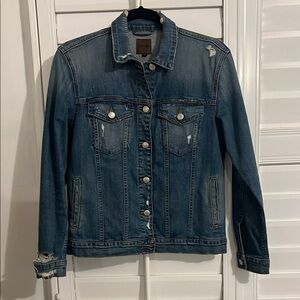 Denim Jacket with Distressed Details
